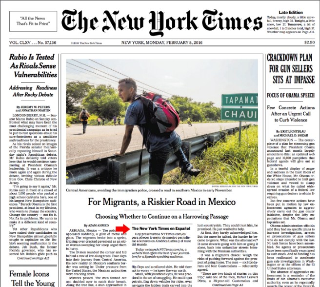 Behold: Spanish text above the fold